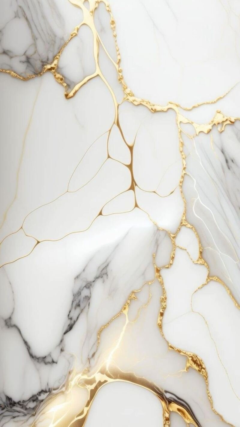 White marble slab with grey veining